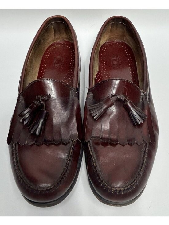 Bass & Co Weejuns 14 Classic BURGUNDY Layton Leather Kiltie Tassel Loafers Shoes main image 4